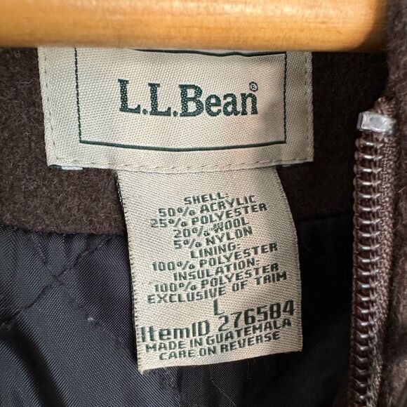 SALE! Brown Vintage L.L. Bean Hooded Duffel Coat Size L EUC - Picture 6 of 6
